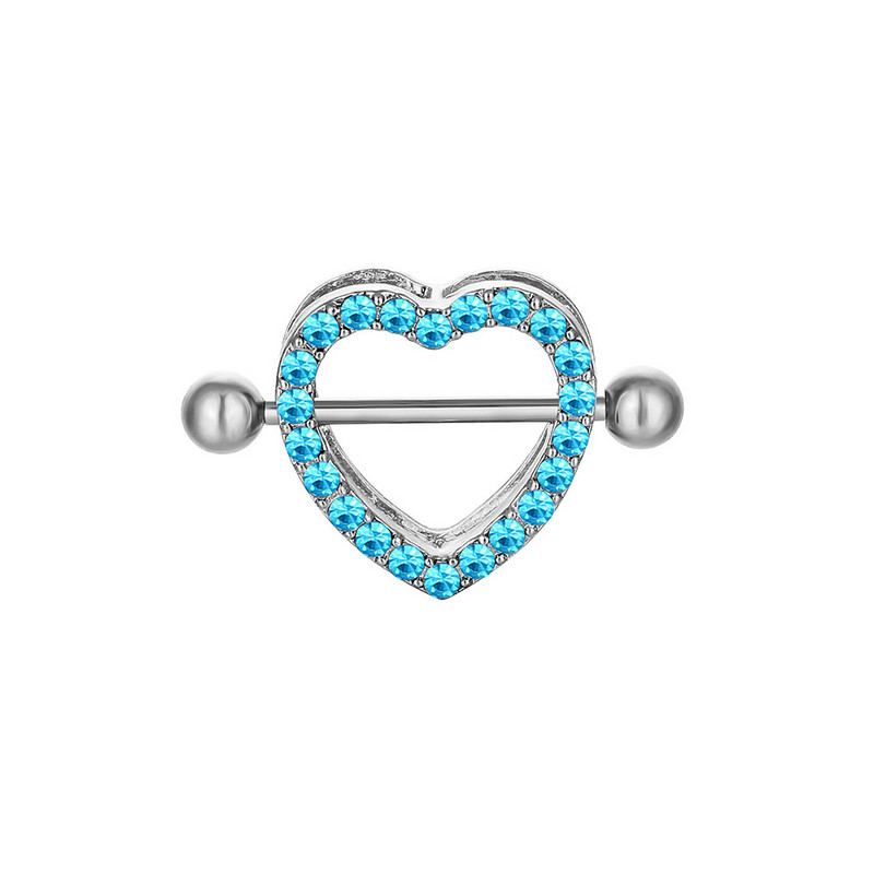 1 db Love Heart mellbimbó piercing kristály rozsdamentes acél szexi mellbimbó gyűrű körmök súlyzó test piercing ékszerek mellkas dekoráció buli