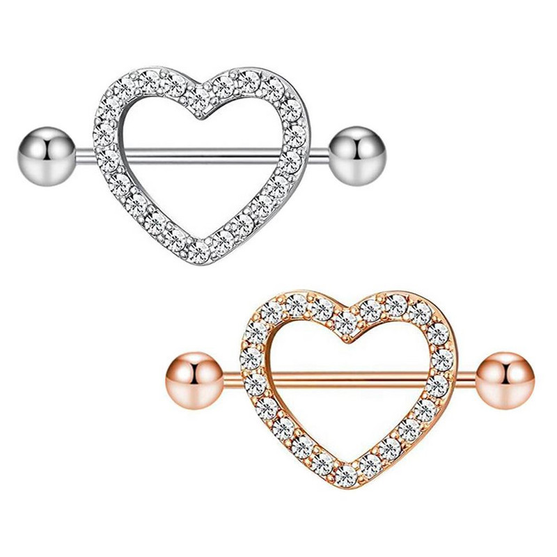 1 db Love Heart mellbimbó piercing kristály rozsdamentes acél szexi mellbimbó gyűrű körmök súlyzó test piercing ékszerek mellkas dekoráció buli