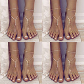 2022 Fashion Pearl glezna femei bratara glezna plaja imitatie perla sandale desculte lanț picior bijuterii glezna pe picior femeie