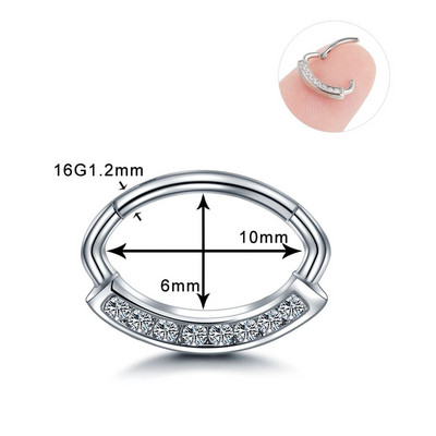 1PC Oțel Opal Nas Septum Cerc Cristal Ureche Helix Clicker Piercing Ureche Cartilaj Tragus Conch Daith Rook Piercing Nariz Bijuterii