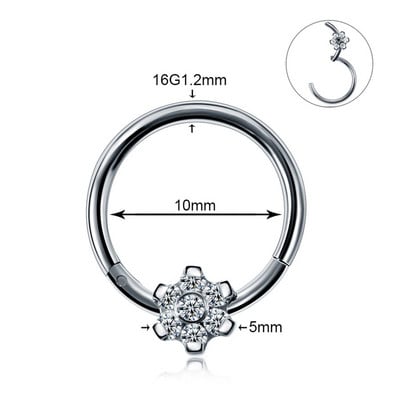 1PC Oțel Opal Nas Septum Cerc Cristal Ureche Helix Clicker Piercing Ureche Cartilaj Tragus Conch Daith Rook Piercing Nariz Bijuterii