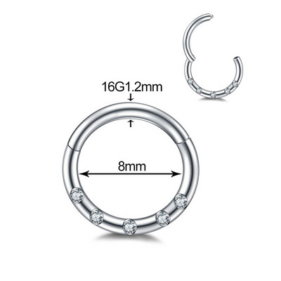 1PC Oțel Opal Nas Septum Cerc Cristal Ureche Helix Clicker Piercing Ureche Cartilaj Tragus Conch Daith Rook Piercing Nariz Bijuterii