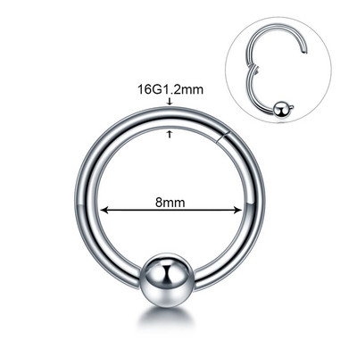 1PC Oțel Opal Nas Septum Cerc Cristal Ureche Helix Clicker Piercing Ureche Cartilaj Tragus Conch Daith Rook Piercing Nariz Bijuterii