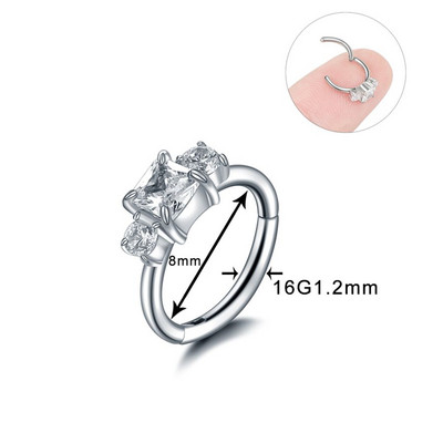 1PC Oțel Opal Nas Septum Cerc Cristal Ureche Helix Clicker Piercing Ureche Cartilaj Tragus Conch Daith Rook Piercing Nariz Bijuterii