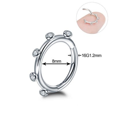 1PC Oțel Opal Nas Septum Cerc Cristal Ureche Helix Clicker Piercing Ureche Cartilaj Tragus Conch Daith Rook Piercing Nariz Bijuterii
