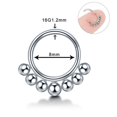 1PC Oțel Opal Nas Septum Cerc Cristal Ureche Helix Clicker Piercing Ureche Cartilaj Tragus Conch Daith Rook Piercing Nariz Bijuterii