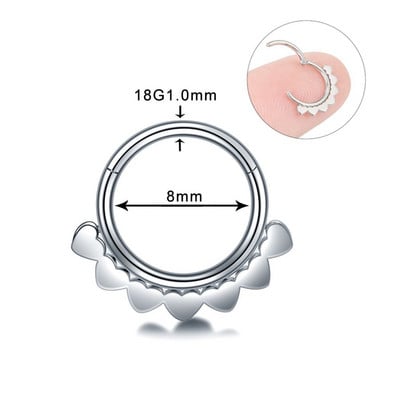 1PC Oțel Opal Nas Septum Cerc Cristal Ureche Helix Clicker Piercing Ureche Cartilaj Tragus Conch Daith Rook Piercing Nariz Bijuterii