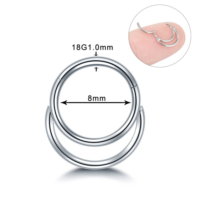 1PC Oțel Opal Nas Septum Cerc Cristal Ureche Helix Clicker Piercing Ureche Cartilaj Tragus Conch Daith Rook Piercing Nariz Bijuterii