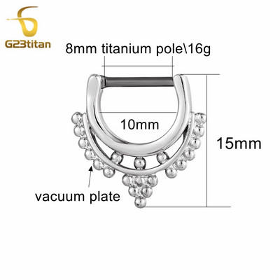 Cercei cu zirconiu pentru nas Septum Clickers Cercei Daith Piercing din titan Bijuterii pentru corp 16G Inele pentru cartilajul urechii Helix Lobe