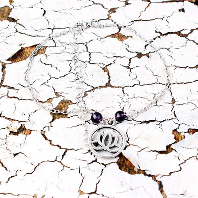 Gotičke vintage narukvice za žene Pentagram Ljubičasti kristal Čarobni lančići za stopala Dodaci u srebrnoj boji Nakit Narukvica na nozi