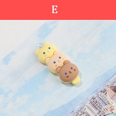 Se amestecă 10 bucăți/pachet drăguț cu mai multe straturi pisică urs popsicle rășină farmece desene animate iepure câine broască pandantiv mic pentru cercei bijuterii face