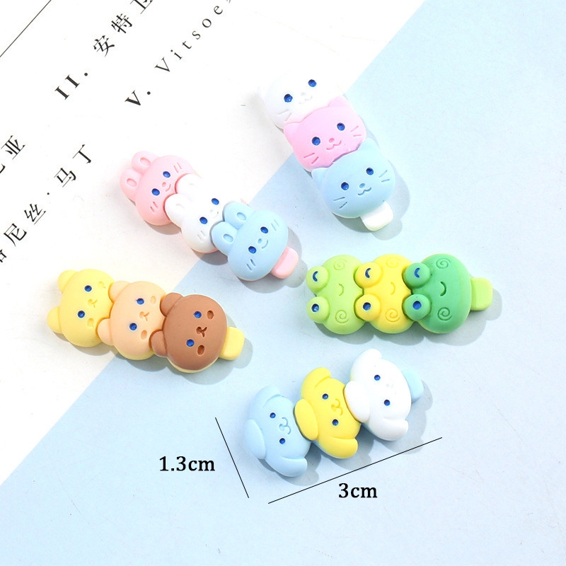 Se amestecă 10 bucăți/pachet drăguț cu mai multe straturi pisică urs popsicle rășină farmece desene animate iepure câine broască pandantiv mic pentru cercei bijuterii face