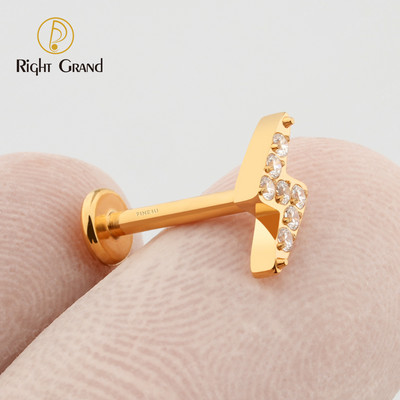 Dreapta Grand Implant Grad Titanium Filet Intern Set gheare Lightning Cartilage Tragus Labret Ends