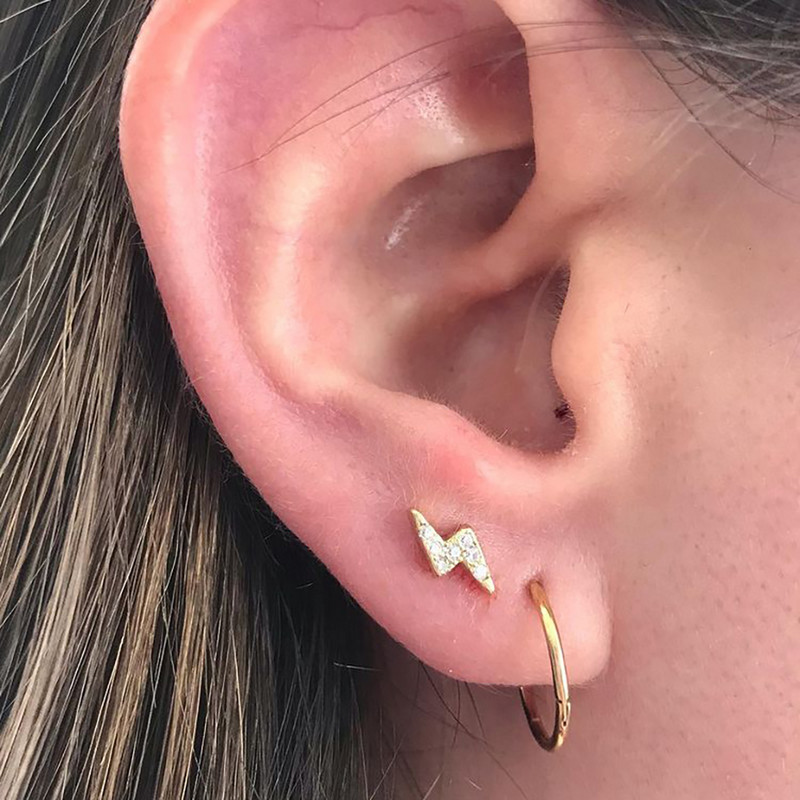 Dreapta Grand Implant Grad Titanium Filet Intern Set gheare Lightning Cartilage Tragus Labret Ends