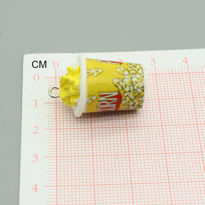 6db Szimulációs 3D Popcorn Élelmiszer Kulcstartó Bűbáj DIY Kawaii Medálok Fülbevalóhoz Telefon Kulcstartó Nyaklánc Kiegészítő Ékszer Gyártmány