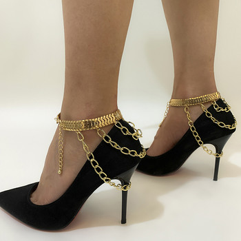 1Pcs Обувка на висок ток Обикновен крак Глезен Мода Многослойна верига Плажни бижута за крака Горещи за жени Момичета Анкета за глезена Подарък