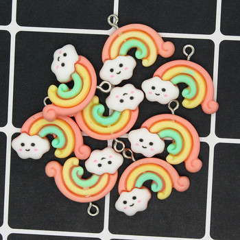 10 τμχ/παρτίδα Cute Cloud Rainbow Charms Happy Sunny Day DIY απλό σκουλαρίκι Μπρελόκ Μενταγιόν Αξεσουάρ Lovely Jewelry Make D37