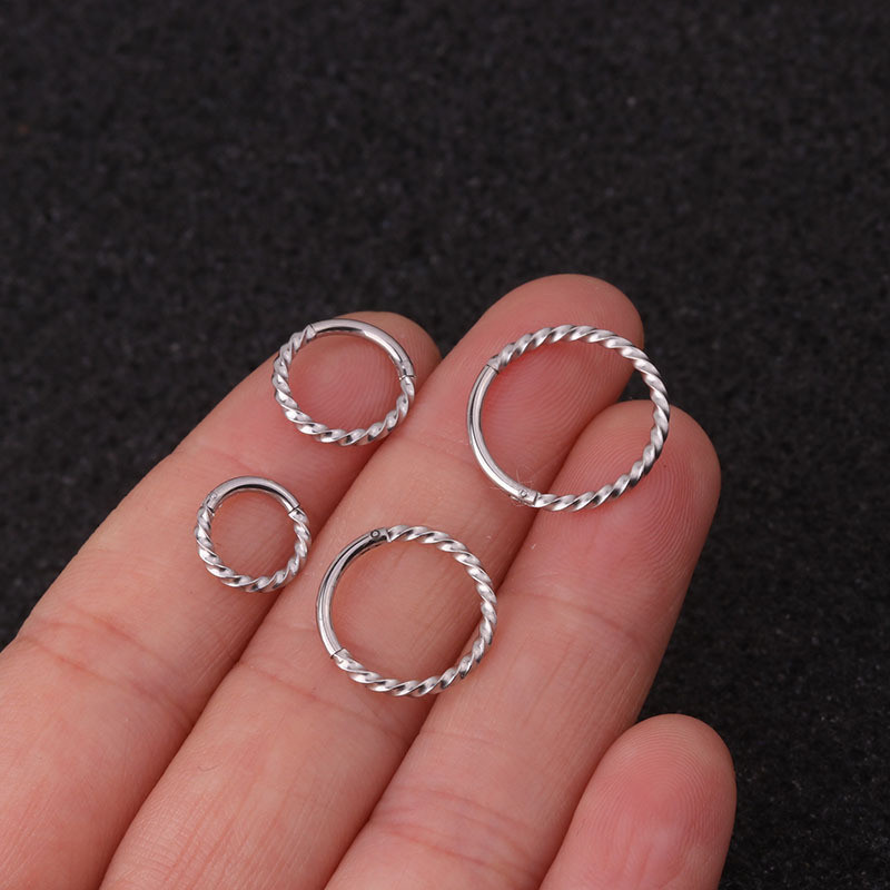 1 buc 6-12mm 16G din oțel chirurgical balama segmentă inel pentru nas Septum Clicker ureche Helix Tragus Hoop Inel inel pentru nas inel de aur pentru nas