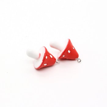 10 τμχ Kawaii Resin Simulation Mushroom Earring Charms Funny Crafts Diy Food Τηλέφωνο Μπρελόκ Κολιέ Κρεμαστό κόσμημα Αξεσουάρ