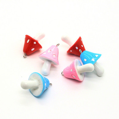 10 bucăți Kawaii rășină simulare ciuperci cercei farmece meșteșuguri amuzante bricolaj mâncare telefon brelocuri colier pandantiv bijuterii accesoriu