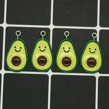 10 τμχ Kawaii Avocado Cartoon Fruit Resin Charms DIY Mini Food Earring Βραχιόλι Κρεμαστά Αξεσουάρ για χαριτωμένα κοσμήματα Make D59