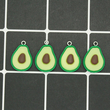 10 τμχ Kawaii Avocado Cartoon Fruit Resin Charms DIY Mini Food Earring Βραχιόλι Κρεμαστά Αξεσουάρ για χαριτωμένα κοσμήματα Make D59