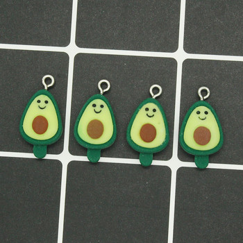 10 τμχ Kawaii Avocado Cartoon Fruit Resin Charms DIY Mini Food Earring Βραχιόλι Κρεμαστά Αξεσουάρ για χαριτωμένα κοσμήματα Make D59