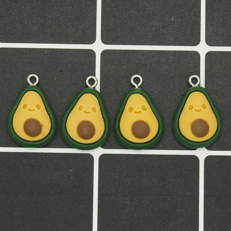 10 bucăți Kawaii Avocado Fructe Din Rășină Brelocuri DIY Mini Mâncare Cercei Brățară Pandantive Accesoriu Pentru Bijuterii Drăguțe Fă D59
