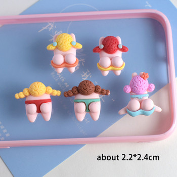 10 τμχ/συσκευασία Mix Cartoon Swimming Girl Cute Charms DIY Resin Flatback For Cabochon Σκουλαρίκια Γούρι Νυχιών Διακοσμητικά κοσμήματα W84