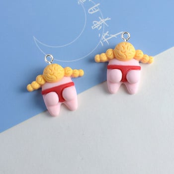 10 τμχ/συσκευασία Mix Cartoon Swimming Girl Cute Charms DIY Resin Flatback For Cabochon Σκουλαρίκια Γούρι Νυχιών Διακοσμητικά κοσμήματα W84