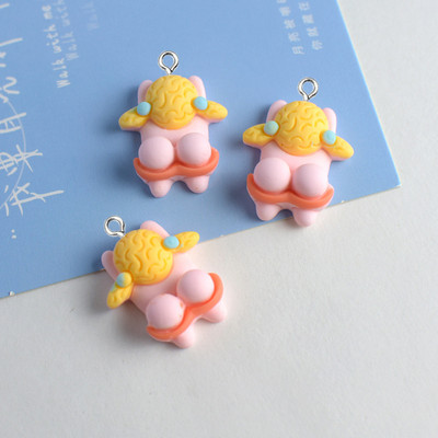 10 buc/pachet amestec de desene animate fată care înoată farmece drăguțe bricolaj rășină cu spate plat pentru cercei cabochon, farmec pentru unghii, bijuterii, ornamente W84