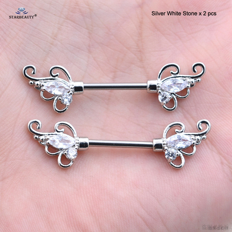 2 buc/lot 14G roz alb alb bijoux floare barbell piercing mamelon inel helice piercing piercing bijuterii sexy pentru corp privat