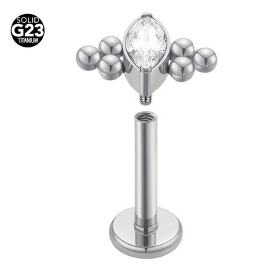 1 τεμάχιο Χονδρική ASTM F136 Titanium Labret Stud Spherical Cartilage Tragus Pircing Earrings Lip Ring Lip Stud Helix Piercing Jewelry