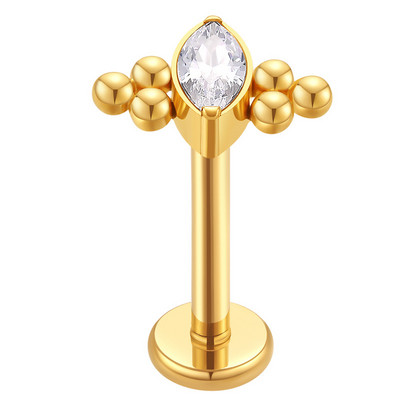 1 τεμάχιο Χονδρική ASTM F136 Titanium Labret Stud Spherical Cartilage Tragus Pircing Earrings Lip Ring Lip Stud Helix Piercing Jewelry