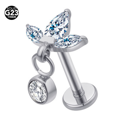 1 τεμάχιο Χονδρική ASTM F136 Titanium Labret Stud Spherical Cartilage Tragus Pircing Earrings Lip Ring Lip Stud Helix Piercing Jewelry