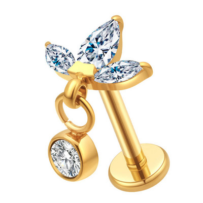 1 τεμάχιο Χονδρική ASTM F136 Titanium Labret Stud Spherical Cartilage Tragus Pircing Earrings Lip Ring Lip Stud Helix Piercing Jewelry