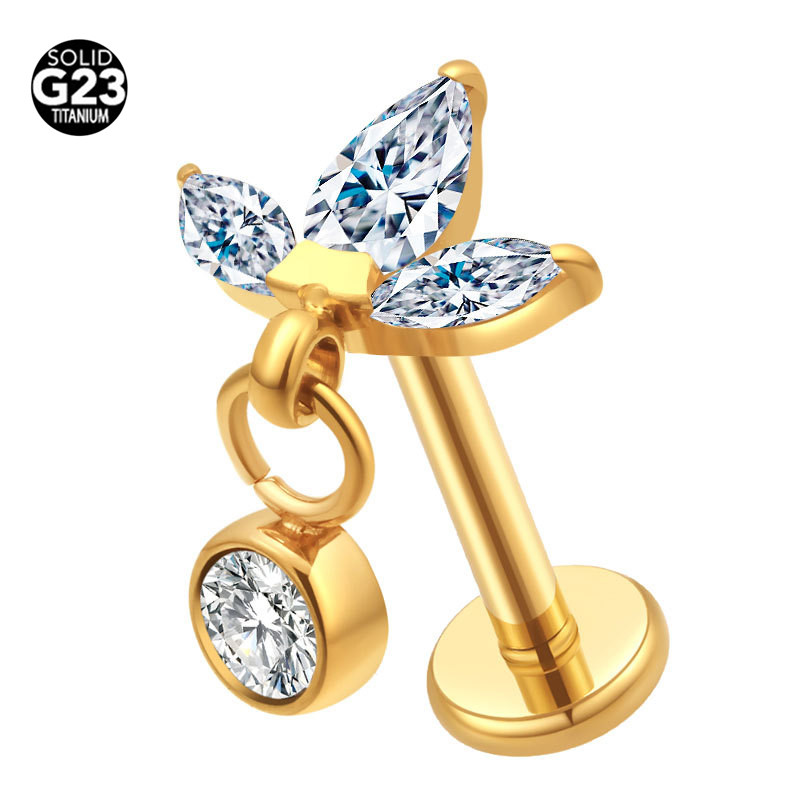 1 τεμάχιο Χονδρική ASTM F136 Titanium Labret Stud Spherical Cartilage Tragus Pircing Earrings Lip Ring Lip Stud Helix Piercing Jewelry