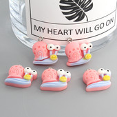 10 buc/pachet Breloc din rășină cu melc mic de desene animate, cu spate plat, bricolaj, cercei drăguți, breloc pandantive, fabricarea de bijuterii D234