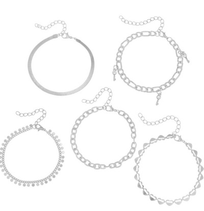 Frumos la modă, simplu, multistrat, costum de gleznă pentru femei, simplu fulger în formă de inimă, pandantiv, ciucuri, ornament pentru picioare, lucrat manual