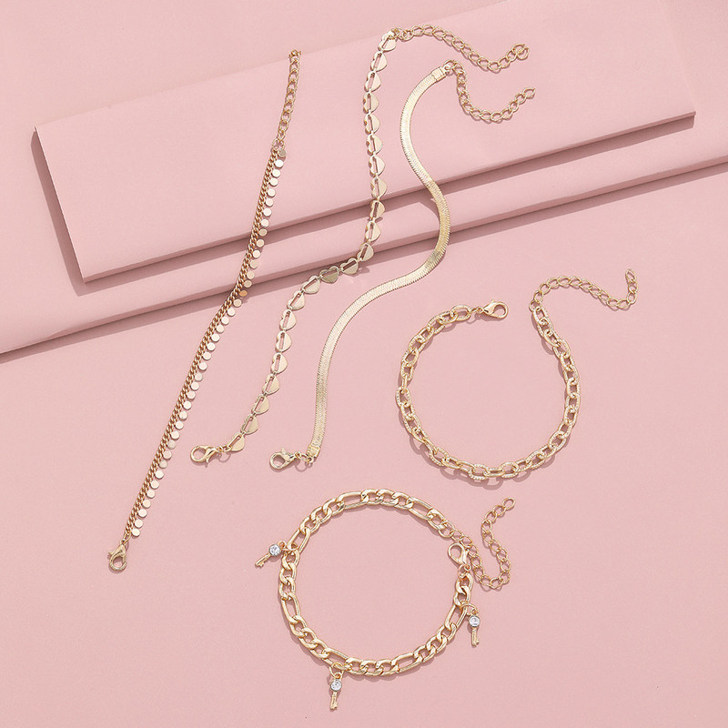 Frumos la modă, simplu, multistrat, costum de gleznă pentru femei, simplu fulger în formă de inimă, pandantiv, ciucuri, ornament pentru picioare, lucrat manual