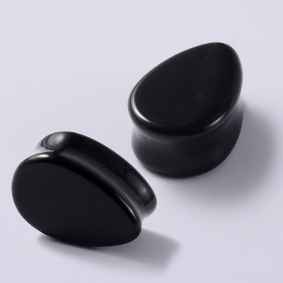 1 pereche de indicatori pentru dopuri de piatră pentru urechi, picătură de lacrimă, formă de inimă hexagonală, tunel de carne, expansor de ureche, targă, piercing pentru corp, bijuterii