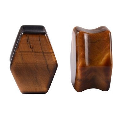 1 pereche de indicatori pentru dopuri de piatră pentru urechi, picătură de lacrimă, formă de inimă hexagonală, tunel de carne, expansor de ureche, targă, piercing pentru corp, bijuterii