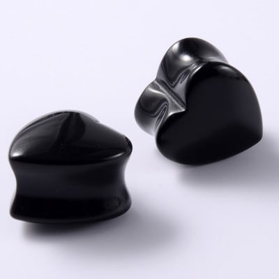 1 pereche de indicatori pentru dopuri de piatră pentru urechi, picătură de lacrimă, formă de inimă hexagonală, tunel de carne, expansor de ureche, targă, piercing pentru corp, bijuterii