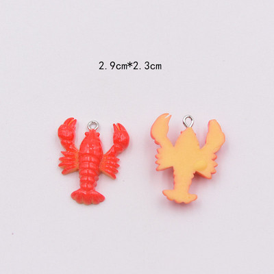 10 bucăți amuzant din rășină, crab homar, cercei, brelocuri cu animale, accesorii drăguțe pentru pandantiv, pentru colier, brelocuri, conector, bijuterii
