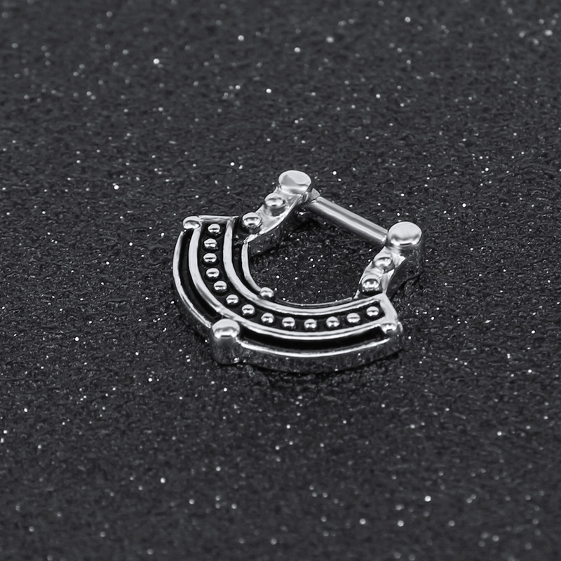 Indiai orr piercing Septum Clicker Valódi Clip Gyűrűk Piercing Ékszerek Septum Törzsi karika Orrgyűrű Test Piercing Septo indiano