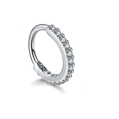 1db 0,8x6/8mm átlátszó cirkon Daith piercing karika Daith karika fülbevaló kis karika fülbevaló septum piercing horog piercing