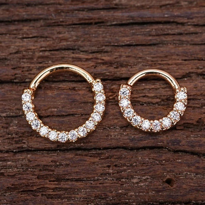 1db 0,8x6/8mm átlátszó cirkon Daith piercing karika Daith karika fülbevaló kis karika fülbevaló septum piercing horog piercing