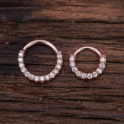 1db 0,8x6/8mm átlátszó cirkon Daith piercing karika Daith karika fülbevaló kis karika fülbevaló septum piercing horog piercing