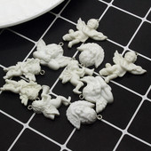 10 vnt./pak. Gotikiniai graviruoti angelo dervos pakabukai vintažinio meno sparno statulėlės pakabukai auskarams raktų pakabukas karoliai „pasidaryk pats“ papuošalų gaminys