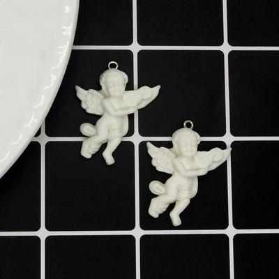 10 vnt./pak. Gotikiniai graviruoti angelo dervos pakabukai vintažinio meno sparno statulėlės pakabukai auskarams raktų pakabukas karoliai „pasidaryk pats“ papuošalų gaminys